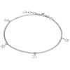 jewellerybox Cavigliera regolabile in argento Sterling con luna e stella