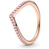 PANDORA Timeless Anello Wish Sparkling Pink placcato in oro rosa 14 k con zirconi cubici rosa fairy tale, 60