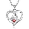 Jewel Zone US jewel Collana Nome Personalizzata Collana Madre Figlia con Incisione Cuore Collana per Donna Madre e Bambino Amore Collane con Ciondolo Cuore Regalo da Donna per Mamma (Argento 1)