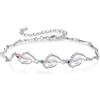 Presentimental Bracciale da Donna Personalizzato con Nome Pietra di Nascita Bracciale Piedi di Bambino Infinity Bracciale di famiglia Regalo per Mamma Figlia Natale Festa della mamma (3 nome)