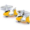 EdelManchet Gemelli - Scooter Italia Giallo - Asimmetrico - 19mm x 12mm - Gemelli moto