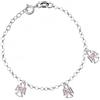 Sakrami Bracciale in Argento 925 per Bambine con Tre Angioletti e Zirconi Rosa kids Collection + Confezione Regalo Personalizzata - Braccialetto per Nascita Comunione o Battesimo