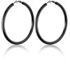 U7 Orecchini Cerchio Donna Placcati Neri Acciaio Inossidabile Orecchini Cerchio Grandi 60mm Tondi Regalo Natale per Donna Ragazza Moglie