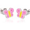 Sakrami Orecchini in Argento 925 con Perno per Bambini Farfalla Smaltato Personalizzabile - Kids Collection + Confezione Regalo Personalizzata - Orecchini per Nascita Comunione Battesimo Compleanno