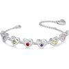 kaululu Bracciale Donna Personalizzato con Nomi Incisi Bracciale a Cuore con Pietre Portafortuna per Mamma, Moglie, Nonna, Regali Gioielli Donna, Natale, Festa della mamma