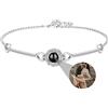 Eiennoai Bracciali con foto personalizzati Bracciali con proiezione di cuori personalizzati Bracciali con foto in argento 925 per donne Regali di Natale Anniversario Memorial