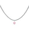 Generic Collana a cuore classico in argento sterling 925 Rosa Verde Rosso Oro Concorso di gioielli rosa Mondo