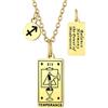 Suplight Collana con ciondolo a forma di segno zodiacale con carta dei tarocchi, amuleto, portafortuna, ciondolo per donne, uomini, regali, Vergine, Toro, Scorpione, Sagittario, Pesci, Leone, Bilancia
