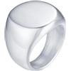 Mendes Anello da uomo in acciaio Round Seal color argento - 19 mm