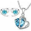 Kim Johanson 'Kim Johanson ragazza gioielli set * turchese cuore * Collana con ciondolo e orecchini in argento Sterling 925 con zirconi e brillantini, in sacchetto regalo