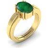 MBVGEMS Anello con smeraldo naturale non riscaldato certificato da 9 carati 9,30 carati, anello con smeraldo naturale non riscaldato, placcato oro, regolabile, certificato AA++ naturale, per uomo e