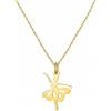 Sakrami Collana Ballerina in Oro 9 KT - Catena 42 + 3 cm + Scatola Personalizzabile con Incisione - Idea Regalo per Battesimo, Comunione, Cresima e Compleanno
