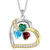 kaululu Collana con Nome Personalizzato da Donna Ciondolo a Cuore Collana di Famiglia con Incisione per Mamma Nonna (A-Nomi 3)
