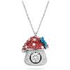 Swarovski Alice nel paese delle meraviglie collana con ciondolo a forma di fungo, placcata al rodio, da donna, 65-75 cm Length, Cristallo
