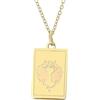 HIJONES Collana di Costellazioni per Donna in Acciaio Inossidabile Ciondolo Oroscopo Segni zodiacali Quadrato Oro Gemelli