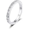 StarGems 0.165ct Moissanite 925 Placcato Platino Argento Banda Squillo B4491-0.165ct-14