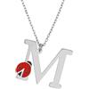 Sakrami Collana per Bambini in Argento 925 Placcata in Rodio con Lettera e Coccinella Personalizzabile (M)