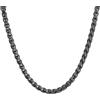 U7 Collana Uomo Nero Catena Grano Spiga Robusta Ipoallergenica Catena Nera Uomo Acciaio inossidabile Larghezza 6 mm - 55 cm Colore Nero Gioiello alla Moda Confezione Regalo Natale Compleanno