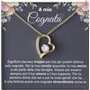 Bramart Collana Donna A Mia Cognata Ti voglio un Mondo di Bene Finitura Argento, Oro Idee Regali per lei Compleanno, Natale - Cofanetto con DEDICA incluso (A Mia Cognata 4)