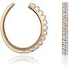Wycian Orecchini da uomo, in argento Sterling S925, con zirconi, rotondi, per uomini e Capodanno, Gold, Argento sterling, Zirconia cubica