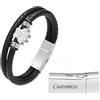 VCCWYQK Zampa stampa urna bracciale per ceneri per donne uomini ricordo Memorial bracciale bracciale in pelle intrecciato bracciale in pelle gioielli cremazione