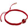 ECOLFE Ricchezza Prosperità Bracciale Charm, Bracciale in calcedonio da 10 mm Bracciale da donna con cordino intrecciato a mano rosso Bracciale portafortuna Nafu rappresenta buona fortuna Brave Lucky Fortune