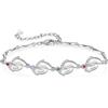 Presentimental Bracciale da Donna Personalizzato con Nome Pietra di Nascita Bracciale Piedi di Bambino Infinity Bracciale di famiglia Regalo per Mamma Figlia Natale Festa della mamma (4 nome)
