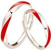 BCughia Anello con Filo Rosso Coppia, Anelli Coppia in Argento Infinito Mobius Personalizzata Anelli Matrimonio Lui e Lei Regolabili