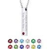 FOCALOOK Collana uomo e donna con ciondolo di barra 3D verticale personalizzabile con incisione su 4 lati, collana in argento 925/acciaio inossidabile/placcato nero/placcato oro confezione regalo