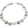 VENEZIA CLASSICA - Collana da Donna girocollo con perle in Vetro di Murano Originale, Collezione Linde, (Grigio)