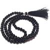 Jaipur Gems Mart Collana Mala 108 in Tormalina Nera Naturale AAA, Unisex, per Adulti, Perline Rotonde da 8 mm, Nappa da Meditazione, Mala Buddista