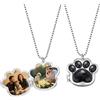ZqlDDayUP Collana con graziosa zampa di cane o gatto Collane con foto personalizzate per donna, collana con medaglione personalizzato con foto Gioielli commemorativi personalizzati per cani Regali