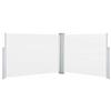 vidaXL Tenda da Sole Laterale Retrattile per Patio Privacy Automatica Schermo Parasole Frangivento 120x1000 cm in Tessuto PU Crema Telaio in Ferro