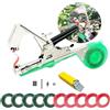 U-BCOO Legatrice per piante, in rattan, strumento per legare le piante, nastro da giardino, con 11 rotoli di nastro e 1 scatola di graffette (verde)
