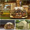 GOJLEX Serra da giardino a cupola igloo, 3,7 x 2,2 m, in PVC, resistente, tenda a bolle con 2 corde luminose da 10 m, trasparente, per esterni, feste (con copertura parasole)