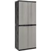 Toomax Armadio Trend Midi Portascope nero/grigio basalto con 4 ripiani regolabili, 65x37x165h cm in plastica riciclata, portattrezzi resistente ideale per garage e spazi esterni