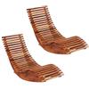 vidaXL 2X Sedie a Sdraio a Dondolo Stile Rustico Robusti Ergonomici Lettino Prendisole per Interni e Giardino Finitura ad Olio Legno di Acacia