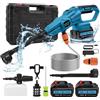Sararoom Idropulitrice a Batteria | 120 Bar Idropulitrice alta pressione senza fili | Pistola idropulitrici portatile con 2*3000mAh batterie,6 in 1 Ugello,5M Tubo,per Auto Giardino Pavimenti Lavaggio