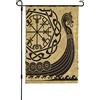 NIBABAEU Bandiera da giardino a due lati, stampa di navi da guerra vichinghe Drakkar, bandiere decorative da giardino per decorazioni domestiche - bandiere da cortile con doppie cuciture, 30 x 45 cm