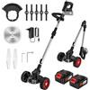 Uverbon Decespugliatore a Batteria, Tagliabordi a Batteria con 2 x 3.0Ah Batteria e 3 Tipi di Lama, Maniglia Telescopica, Basso Rumore, Design Pieghevole, Portatile Tagliaerba Elettrico per Prato e Giardino