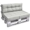 Beautissu Cuscino spalliera divano pallet ECO Elements 120x40x10-20cm - per divani con bancali di legno - grigio chiaro
