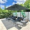 PURPLE LEAF Ombrellone da Giardino 2,7 x 3,5 m con Basi per Ombrelloni, Ombrellone Decentrato in Alluminio con Rotazione di 360° e 5 Inclinazioni, Tela 240 g/m² con Protezione UV 50+, Grigio chiaro
