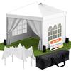 Huracan Gazebo impermeabile pieghevole 3 x 3 m con pannelli laterali, stabile, resistente all'inverno, con sacchi di sabbia, tenda per feste, altezza regolabile, protezione dai raggi UV, altezza