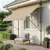 pro.tec Tenda da Sole a Muro con Pali di Supporto Telescopici Installazione Senza Fori Tettuccio Parasole a Manovella e Bracci - 150 x 120 cm (LxP) color Sabbia