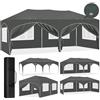Laneetal Gazebo Esterno 3x6 M, Pergola da Giardino Con 6 Pareti Laterali, Gazebo Pieghevole Pop-up, Tendone per Campeggio, Feste, Spiaggia, Esterni, con Borsa per il Trasporto, Grigio