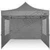 RAY BOT. Gazebo 3m x 3m in acciaio piede da 40mm rinforzato. Impermeabile con tessuti da 350g metro. Resistente al vento. Gazebo Pieghevole richiudibile (Teli 1 Porta, 2 Finestre, 1 Cieco, Grigio)
