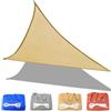 CANYUE Tenda A Vela Triangolare 1x1x1m, Vela Ombreggiante Parasole Tenda Da Sole in Tessuto HDPE Traspirante E Protezione Solare Raggi UV Per Esterno Giardino Terrazza Beige