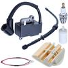 Adefol Bobina di accensione Filtro Aria Linea Carburante Kit per Motosega Husqvarna 445 450 445E 450E 573935702 544080803