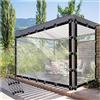 Generic Tende per gazebo, in PVC, trasparenti, impermeabili, con occhielli, per patio e veranda, ombra da esterno, 400 x 250 cm
