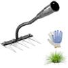 Jeeeun Rack in ferro 2,0, rastrello in ferro per giardinaggio e diserbo, Hochleistungs-Kohlenstoffstahl-Entgitterrechen con 5/6/7 / 8 denti, strumento professionale per diserbo da giardino (5 Teeth)